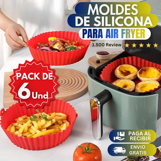 Pack de 6 Moldes  Para Air Fryer 50% OFF