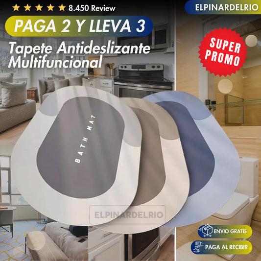 Paga 2 Lleva 3 Tapetes Super Absorbentes Anti-Caidas