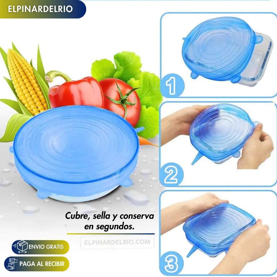 PACK DE 6 UNIDADES Tapas ajustables SealFlex