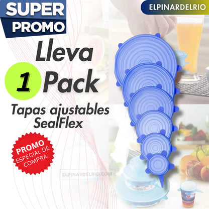 PACK DE 6 UNIDADES Tapas ajustables SealFlex