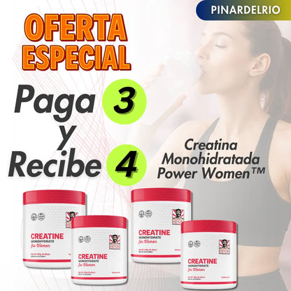 Creatina Monohidratada Power Women™  + Guía Exclusiva para Definir Abdominales